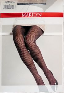 Marilyn FLORES J16 R3/4 rajstopy romby grey/black